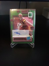 Brian Robinson Jr. 2022 Clearly Donruss Rookie Auto Green #'d 24/25. Commanders