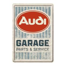 Mini-Blechschild, Blechpostkarte 10x14cm - Audi - Garage