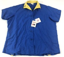 VTG King Louie Bowling Shirt Womens SZ 42 Blue Yellow Rocklin CA USA Made