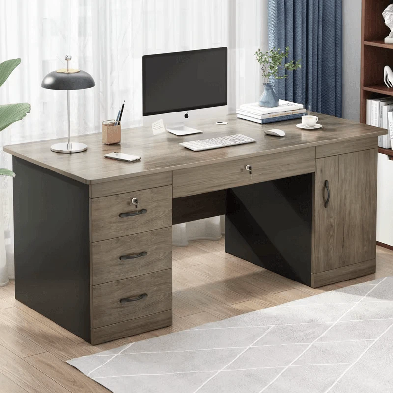 Modern Low Price Office Table Large Big Elevation Writing Drawers Office Table - Image 2 of 3