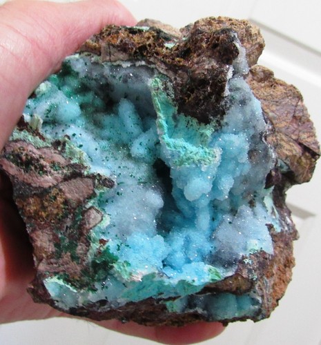 SENSATIONAL SPARKLING CHRYSOCOLLA W/ DRUZY QUARTZ CRYSTAL!!! REPUBLIC OF CONGO - Picture 4 of 11