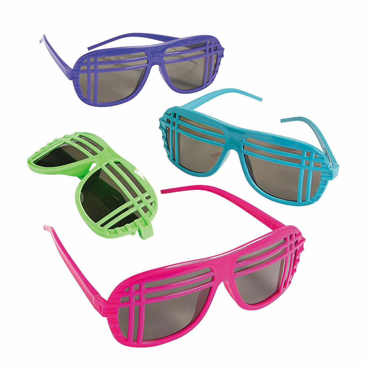 80S Neon Sunglasses- Apparel Accessories 12 Pieces
