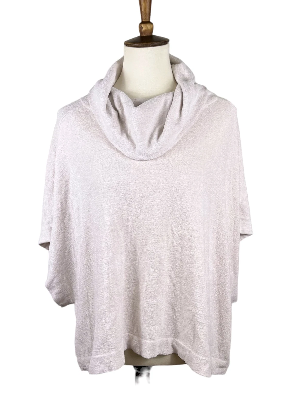 Barefoot Dreams CozyChic Ultra Lite Poncho Sweater S M Womens Beige