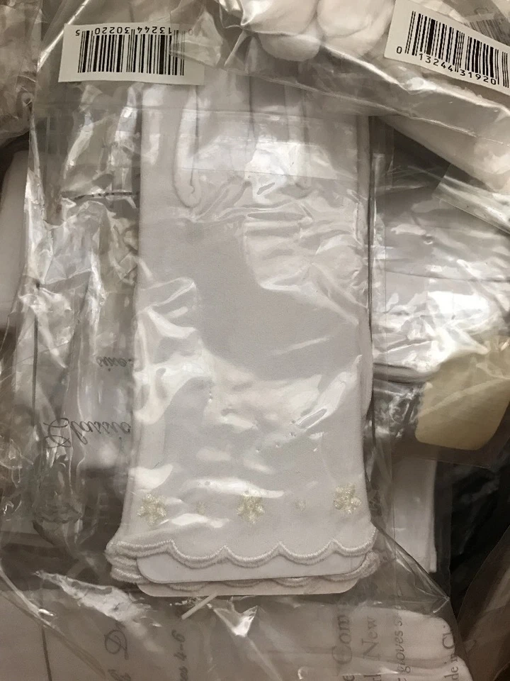 Дюжина 12 пар различных белых детских перчаток подходит для детей от 2 до 14 лет оптовый лот! - Изображение 2 из 4