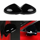 Gloss Black Side Door Rearview Mirror Cover Trim Cap For Kia Stinger 2018-2023
