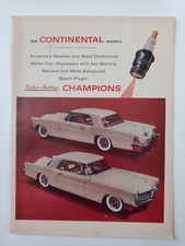 Lincoln Continental Pink 1956 CHAMPION Spark Plugs Colorful Vintage Print Ad