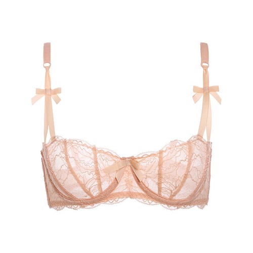 Mezza coppa reggiseno sexy donna prospettiva reggiseno pizzo trasparente lingerie biancheria intima reggiseno - Foto 5 di 15