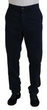 DOLCE & GABBANA Pants Blue Cotton Dress Formal Men Trouser IT52/W38/L 500usd