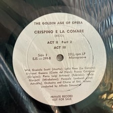 CRISPINO E LA COMARE EJS 299 THE GOLDEN AGE OF OPERA PRIVATE RARE VTG