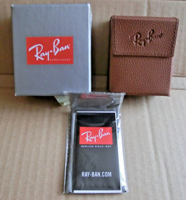 Ray-ban Brillenetui für faltbare Brille + Putztuch - hellbraun - New Old Stock