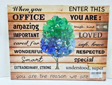 Inspirational Wall Art Office Motto Decor Quotes Colorful Tree Signs Pictures