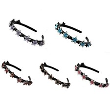 Double Bangs Hairpin Cute Double Layer Twist Plait Headband with Clips for Kids