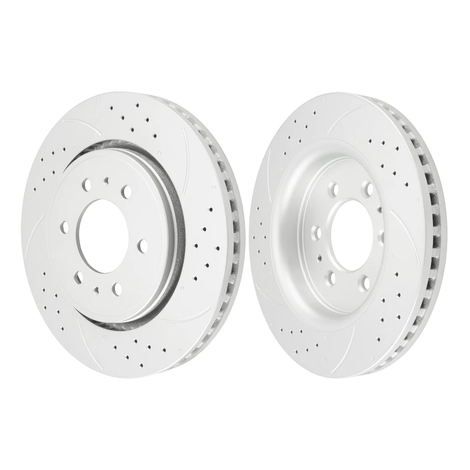 Front Drilled & Slotted Brake Rotors &Ceramic Pads For 2010-2021 Ford Expedition - Image 2 of 4