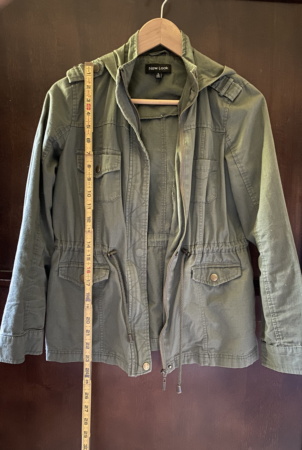 Women's New Look Utility Cargo Jacket Size Small Gree… Gem