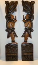 Handcrafted Traditional Wood Carving GUATEMELA Wall Art Decor,Native Figure Set