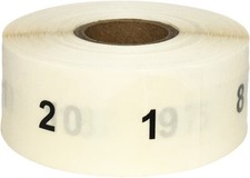 Ultra Clear Consecutive Number Stickers 1 - 1000 1" Inch Round