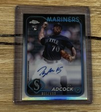2024 Topps Chrome TY ADCOCK Seattle Mariners Mets ROOKIE REFRACTOR AUTO #'d /499