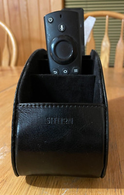 SITHON Remote Control Holder with 5 Compartments - PU Leather Remote Caddy...