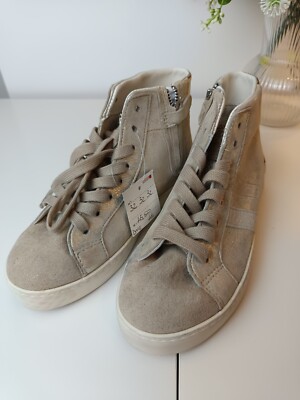 D.A.T.E Mädchen Sneaker Wildleder Beige Platin Und Gummi 32 Neu