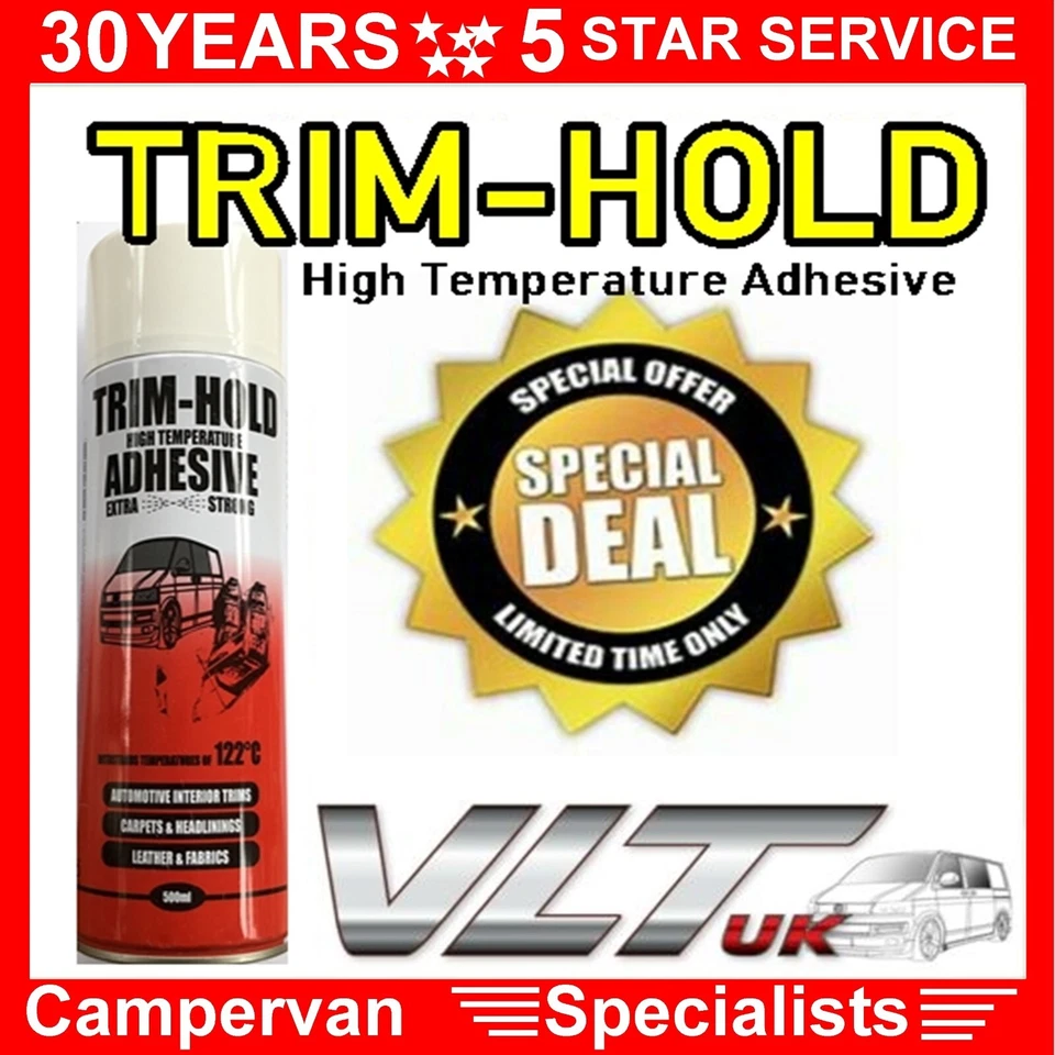 TRIM FIX Trim Hold High Temperature Fix Adhesive Spray Van Car Carpet Heat Resistant Glue