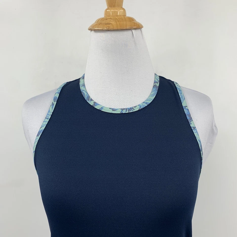 Camiseta de práctica diaria para mujer S pequeña azul marino Jackie camiseta sin mangas sujetador incorporado Anthropologie Foto 3 de 4