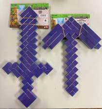 2024 Disguise Minecraft Purple Iridescent Pickaxe  Sword Halloween Costume Toy