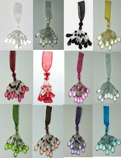 New Organza Silver Beaded  Key Tassel  avaiable in 12 Different Colours
