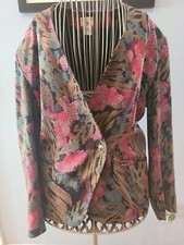 Womens Vintage Silk Blazer - Georgiou - Size 10 - 90s style