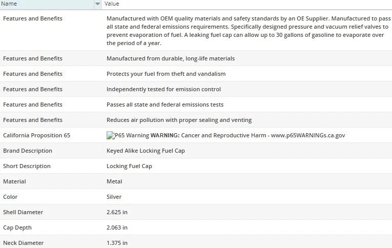 MotoRad MGC230KA Fuel Tank Cap for AM GENERAL DJ5 1974 L6-3.8L - Image 2 of 4