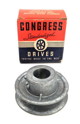 NOS! Congress 2.50  OD, 3/4  Fixed Bore Die-Cast V-Belt Pulley, Type A, Vintage