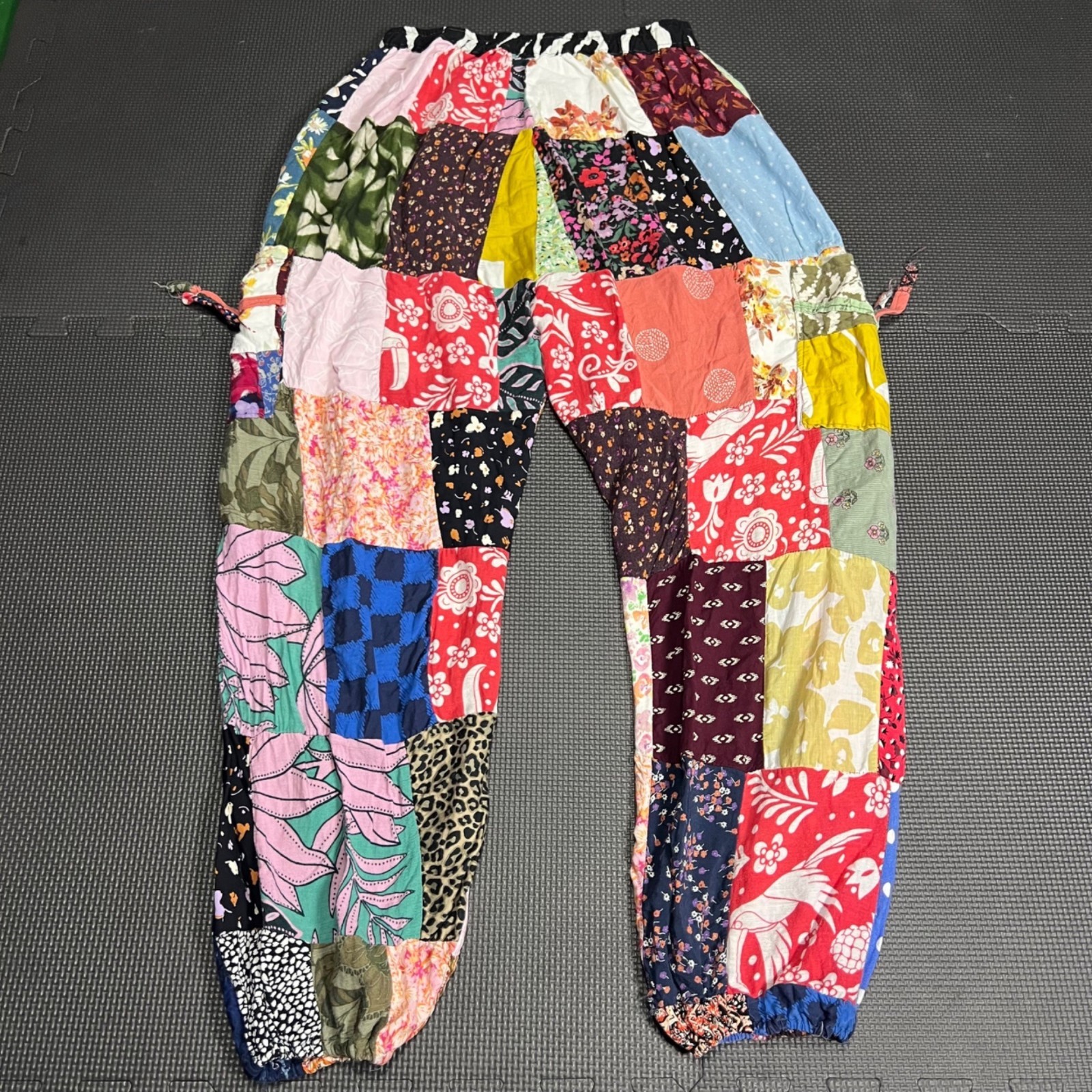 Patchwork Boho Harem Pants With Elastic Waist & D… - image 3