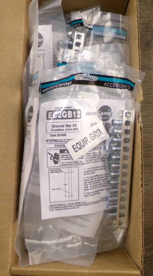 Kit de barra de aterramento Siemens EC2GB12 com 12 posições terminais (pacote com 15) S6 - Imagem 2 de 3