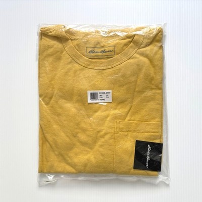 Eddie Bauer Men's Hemplify Tee Yellow T-Shirt XL Hemp/Cotton Blend