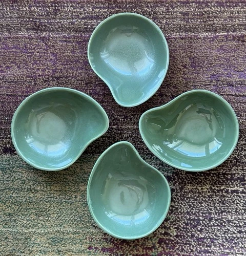 4 Red Wing Town And Country Sauce Comma Bowls Green Eva Zeisel