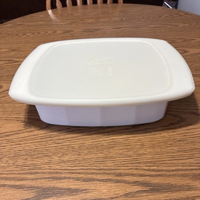 PRINCESS HOUSE Nouveau France 11x13 White Casserole Baking Dish With Lid NOB