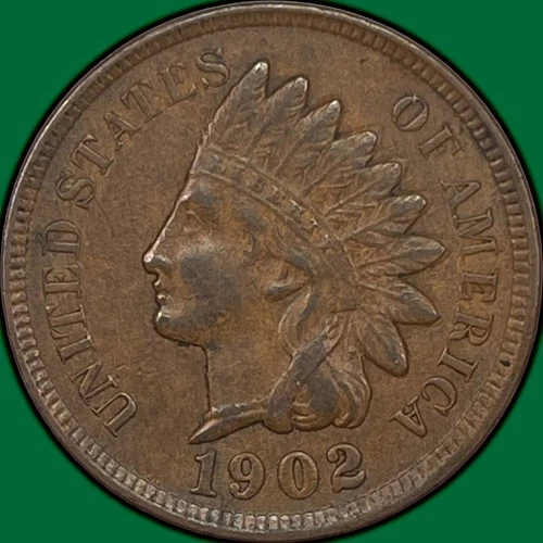 1902 Indian Head Cent Choice Extremely Fine XF+ Coin #32643