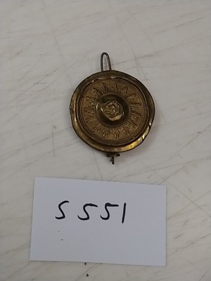ANTIQUE WOOD WORKS EMBOSSED BRASS CLOCK PENDULUM BOB