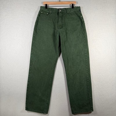 Vintage Versace Jeans Couture Mens Forest Green Denim Made in Italy Size 34x31