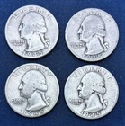1945 (2), 1945-D, 1945-S  Washington Silver Quarters,  4 coin lot