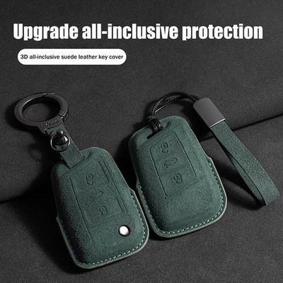 Leather Car Key Case Cover For ID.4 ID.3 Golf 8 Teramont TALAGON Remote Key