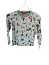 Family PJs Kids Christmas Holiday Woodland Forest Pajama TOP ONLY 8 NEW