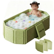 Toddler Bath Tub for Shower, Portable Baby Bathtub, Foldable Kids Green