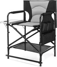22" Directors Camping Chair Folding, Side Table,Bag,Aluminum Frame,300 lbs Load