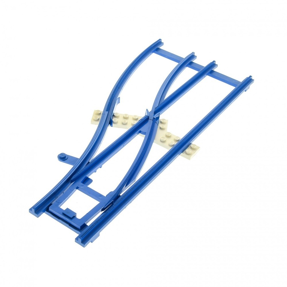1x Lego Train Track 4.5V Switch B-Ware worn out Blue Left Railway x878cx1