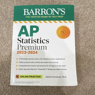 Barron's AP Statistics Premium 2023-2024 Study Guide w/ Online Practice