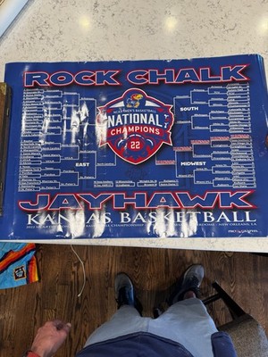 KU Kansas Jayhawks 2008 NCAA Basketball National Champions Bracket Poster BH