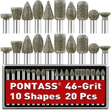 10 Pezzi Frese Diamantate per Dremel Grana 120 Set di Frese Diamantate Punte
