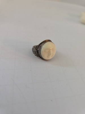 Sterling Silber geschnitzte Göttin Mond Gesicht Ring Größe 6 Unisex