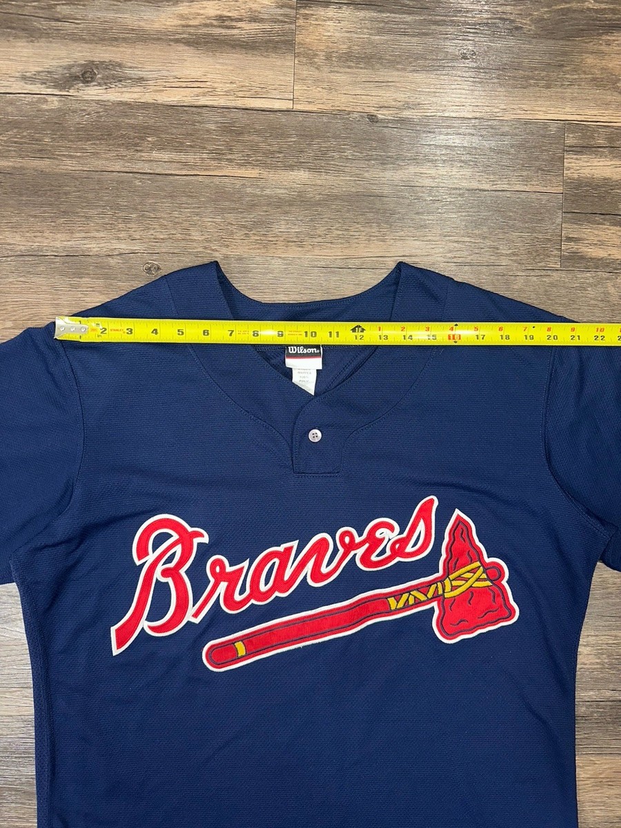 Vintage 80s Atlanta Braves Jersey Mens Blue MLB Baseball Wilson