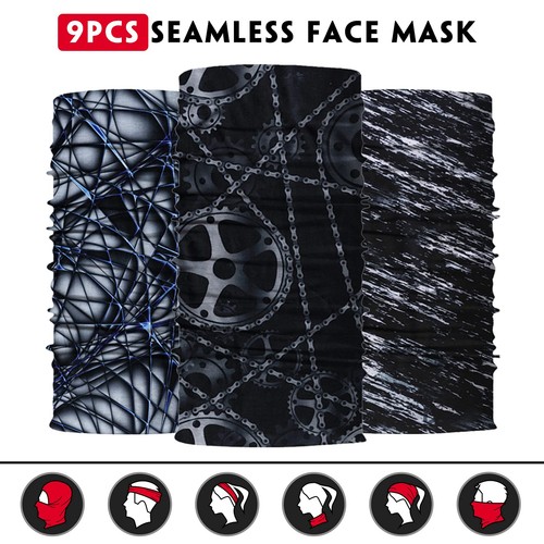 Neck Gaiter Mask for Men Women, Seamless Bandana Rave Face Cover Mask, Magic ... - Picture 3 of 6